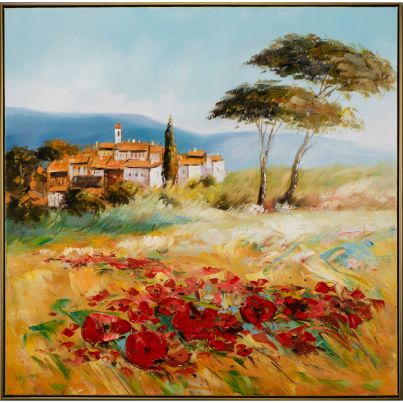 Acrylic painting Summery Tuscany 102,5x102,5cm