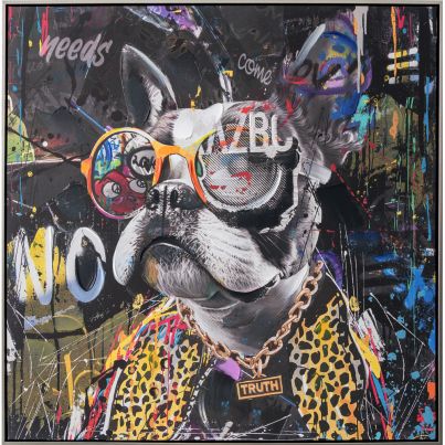 Acrylic painting Rapper Dog 102,5x102,5cm