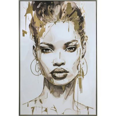 Acrylic painting Gold covered Beauty 82,5x122,5cm