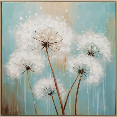 Acrylic painting Dandelions 82,5x82,5cm