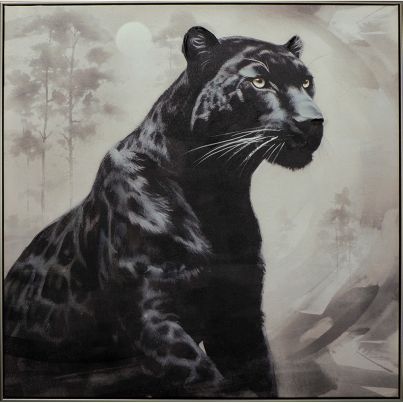 Acrylic painting Black Panther 102,5x102,5cm