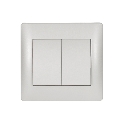 RHYME two buttons two way switch white metallic