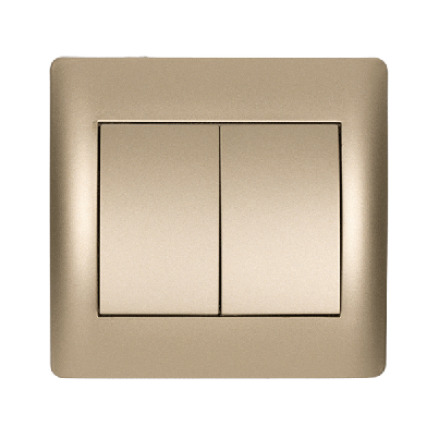 RHYME two buttons two way switch champagne metallic