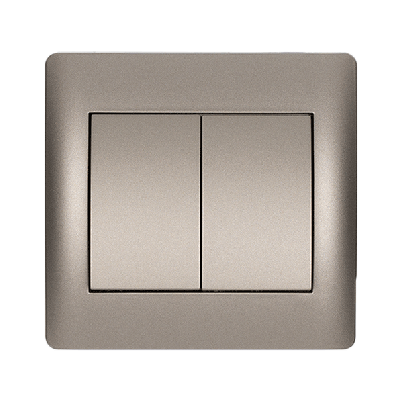 RHYME two buttons two way switch grey metallic