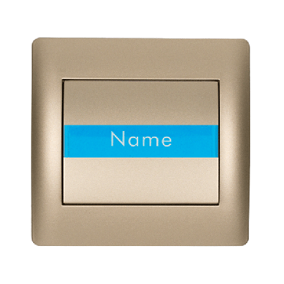 RHYME doorbell switch with name card champagne metallic