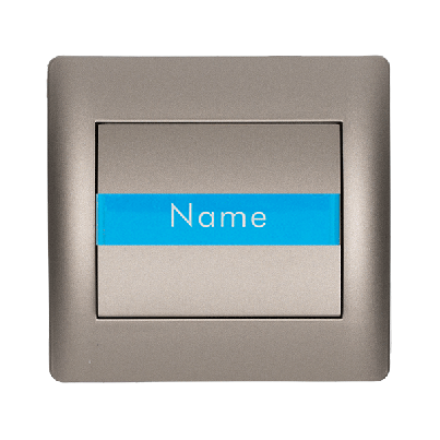 RHYME doorbell switch with name card grey metallic