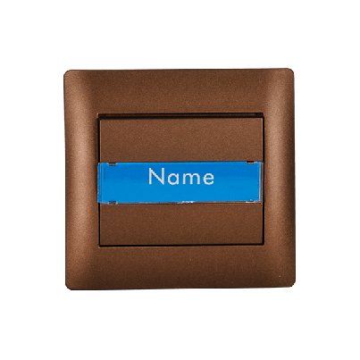 RHYME doorbell switch with name card coffee metallic