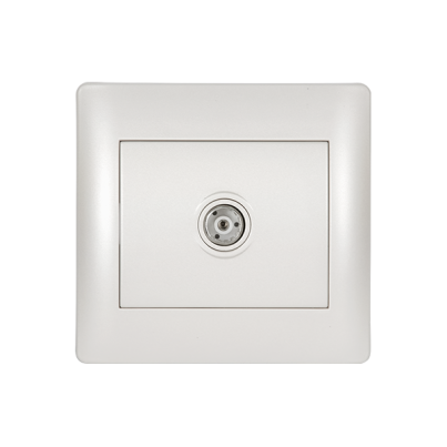 RHYME TV socket white metallic