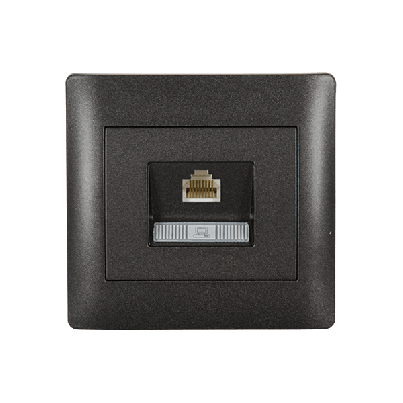 RHYME computer socket (Cat6E) graphite metallic