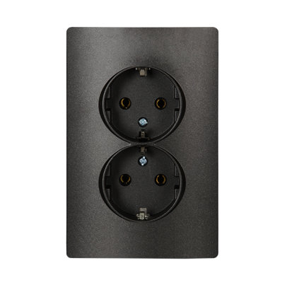 RHYME german type socket (double) graphite metallic