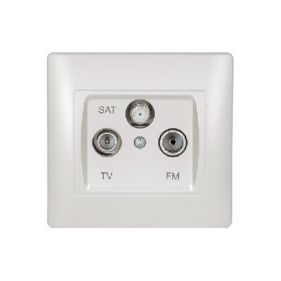 RHYME TV+FM+SAT socket white metallic