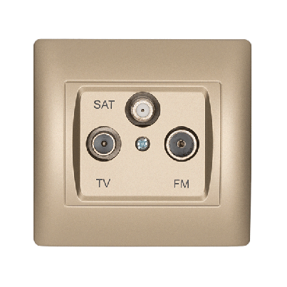 RHYME TV+FM+SAT socket champagne metallic