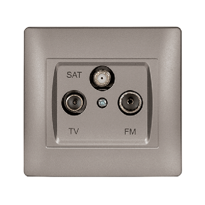 RHYME TV+FM+SAT socket grey metallic