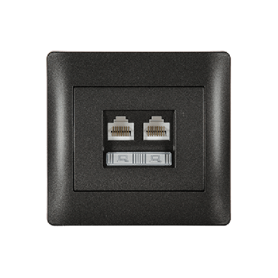 RHYME computer socket (double) graphite metallic
