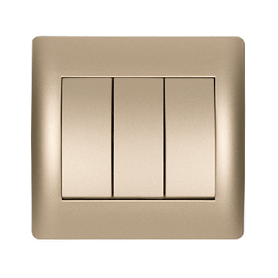 RHYME three buttons one way switch champagne metallic