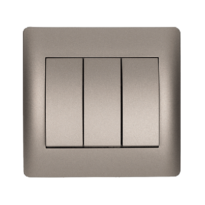 RHYME three buttons one way switch grey metallic