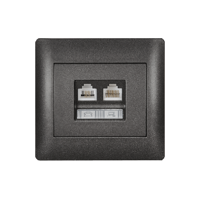 RHYME phone socket + computer socket graphite metallic