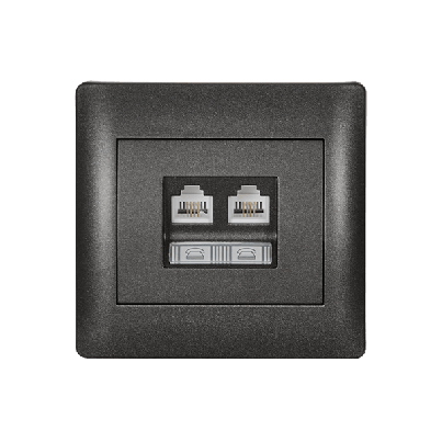 RHYME phone socket (double) graphite metallic