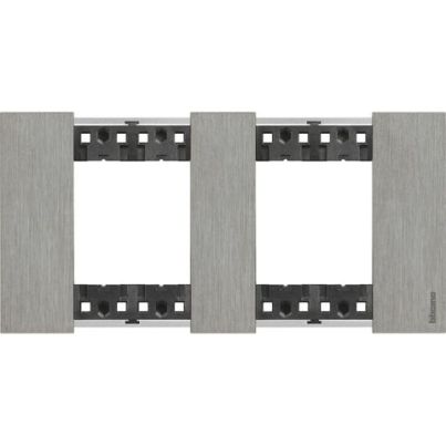 Cover Plate 2x2-Module LEGRAND Living Now, Steel