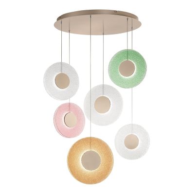 Pendant CANDY/6 LED multicolored glass
