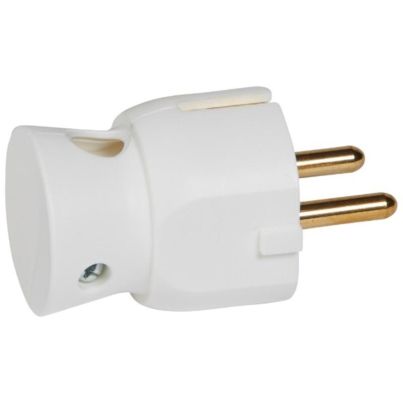 Plug LEGRAND, angled, 2P+T, 16A, white
