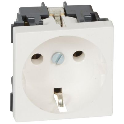 Schuko socket LEGRAND Mosaic, 2M, white