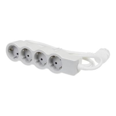 Multiplug LEGRAND, 4×2P+E, with 1.5 m cable, white