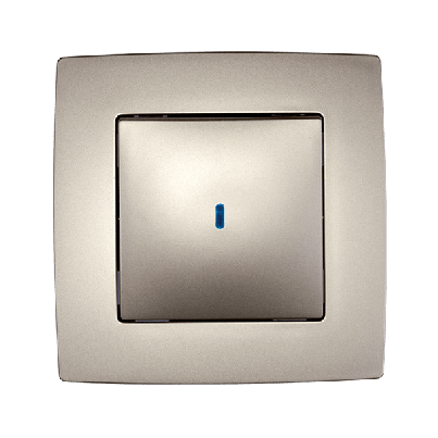 CITY one button with light one way switch champagne metallic