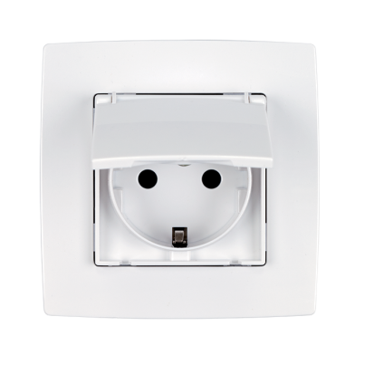 CITY german type socket white with cover