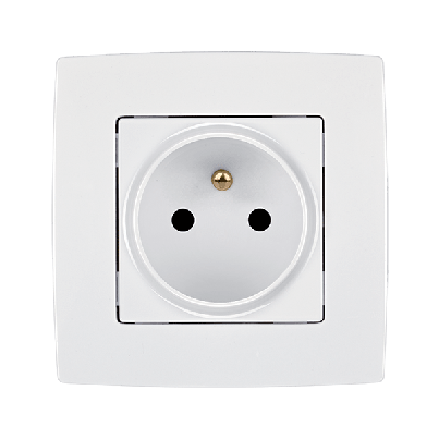 CITY french type socket white metallic