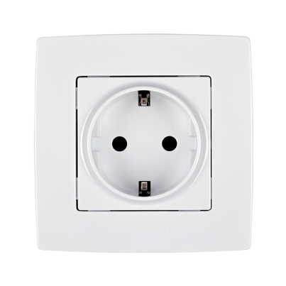 CITY german type socket white metallic with screw