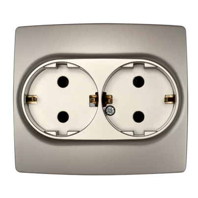 CITY german type socket (double) champagne metallic with screw