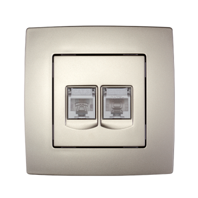 CITY computer socket (double), champagne metallic