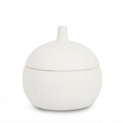 CANISTER WHITE CANDLE W-LID D14