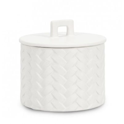 TWINE WHITE CANDLE W-LID D14,5
