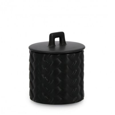 TWINE BLACK CANDLE W-LID D9,5