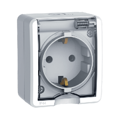 German type socket IP44 white