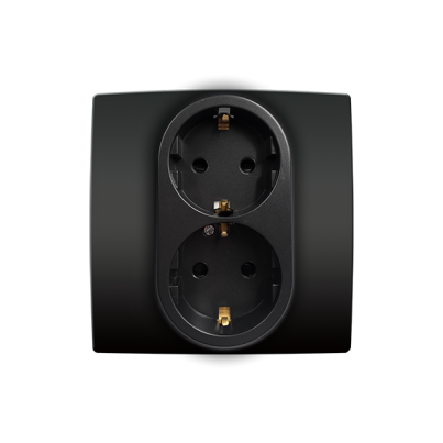 CITY german type double socket with screw anthracite