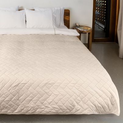 Bedspread DILIOS Velvet 160/220 cm, Ecru