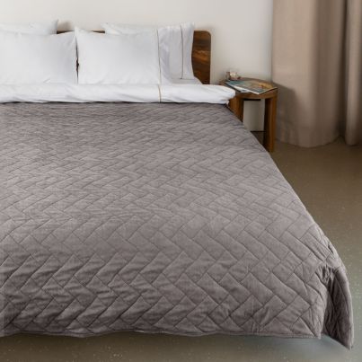 Bedspread DILIOS Velvet 240/260 cm, Dark Grey
