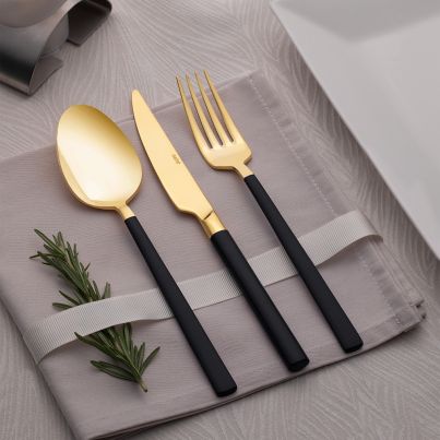 Cutlery DALYAN PEARL 18pcs. Set Gold/Black