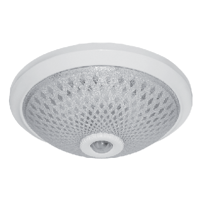 Ceiling fixture with sensor 2xE27 D300mm white