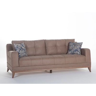 Three-seater sofa ADEN PLUS 217x100x85cm Melson light brown