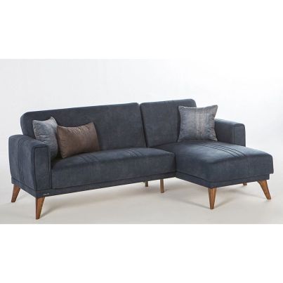 Corner sofa with left armrest RUBY 221x88x85cm Yakut navy blue