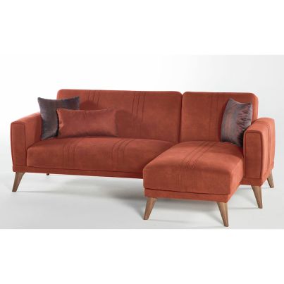 Corner sofa with left armrest RUBY 221x88x85cm Yakut brick