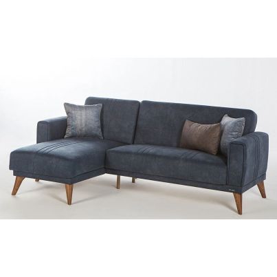 Corner sofa with right armrest RUBY 221x88x85cm Yakut navy blue