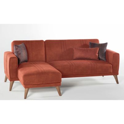 Corner sofa with right armrest RUBY 221x88x85cm Yakut brick