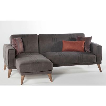 Corner sofa with right armrest RUBY 221x88x85cm Yakut grey