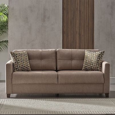 Three-seater sofa TWINSOFT 183x102x82cm Corte light brown