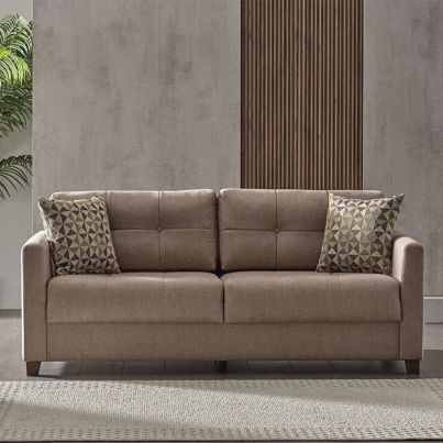 Three-seater sofa TWINSOFT Melson light brown